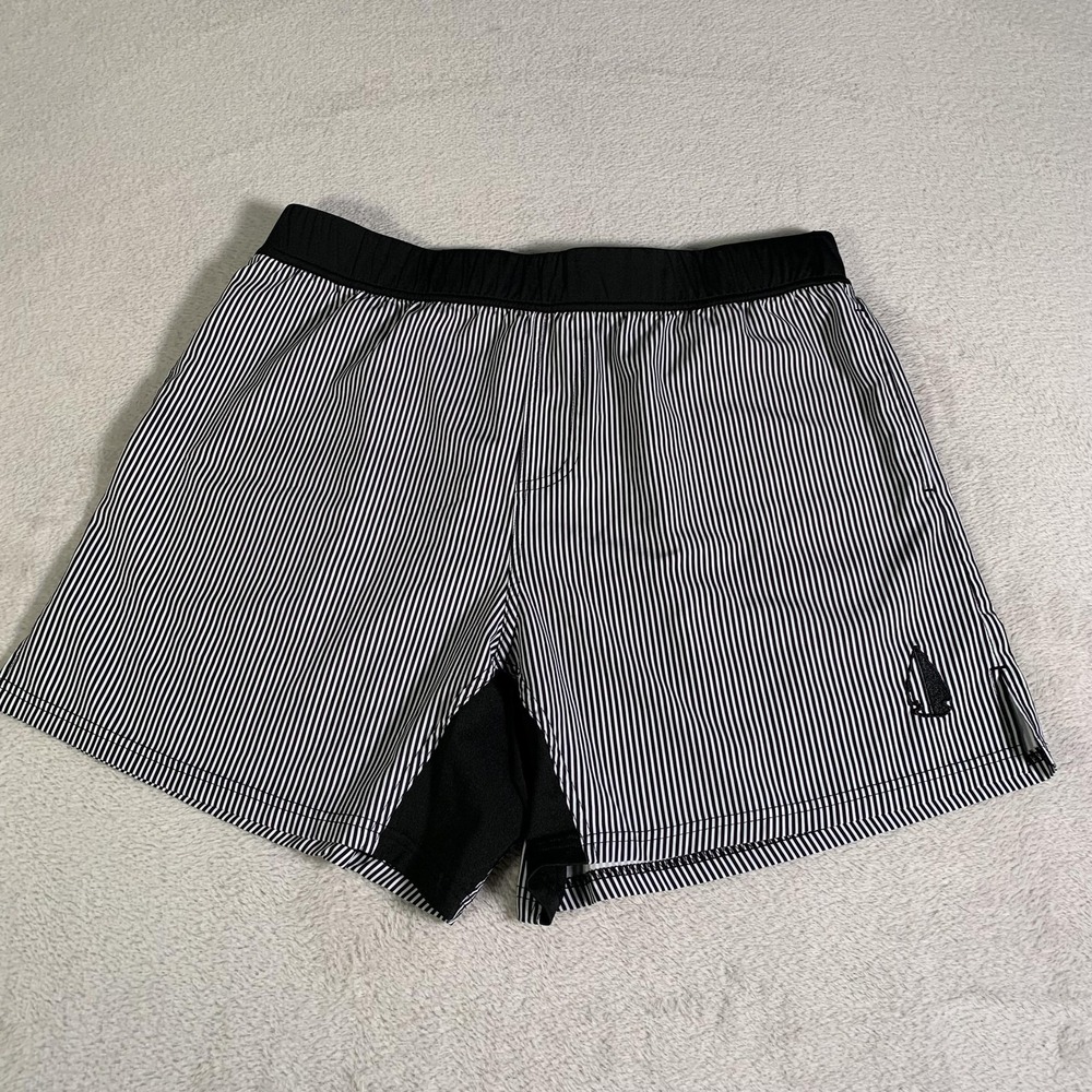 TACHUNTFISH Shorts Mens 3XL Black White Striped Lined 6" Inseam Athletic Fishing